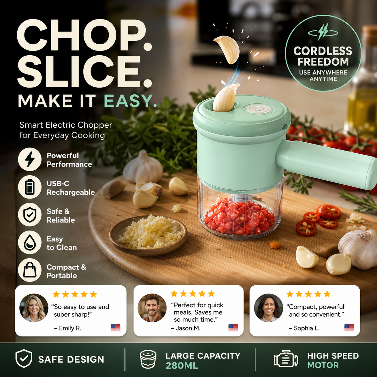 🥳HOT SALE🥳💞50K+ SOLD! Chopper & Slicer – From £19.99! Rechargeable, 2-in-1 & powerful. Prep fast – grab yours! ✅