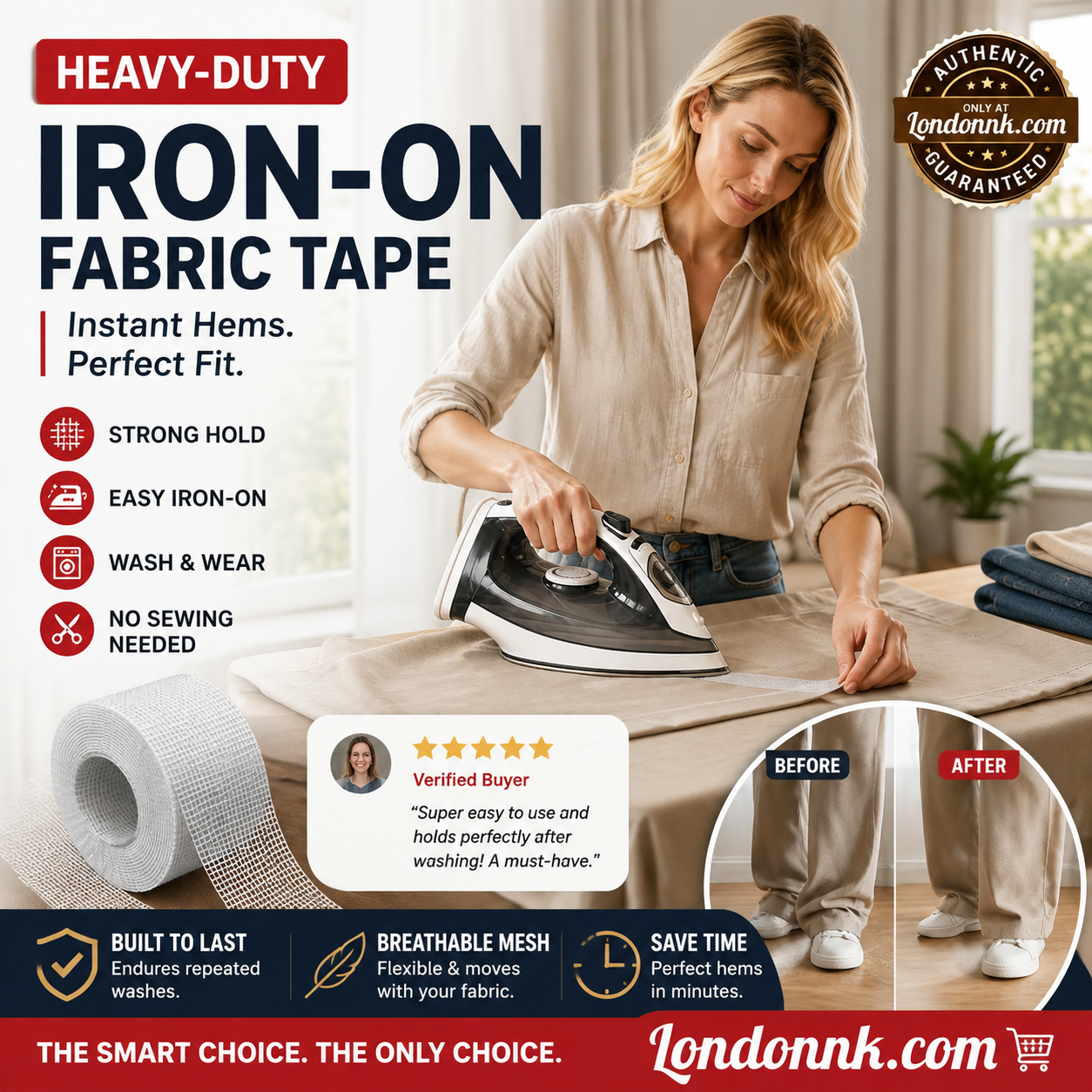 ✨️New Arrival 2026！🔥Limited Time Buy 2 Get 3 Free！🥼Special adhesive designed for textiles! 👵❤️Iron-On Hemming Tape for Fabric