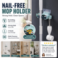 🥳HOT SALE🥳💞50K+ SOLD! Mop Clip Holder – From £6.98! Nail-free adhesive, holds 3kg & 2 hooks. Tidy space instantly – grab yours! ✅