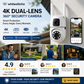 🔍🔍360° Pan & Tilt 4K Dual Lens Security Camera – Outdoor WiFi Surveillance Camera
