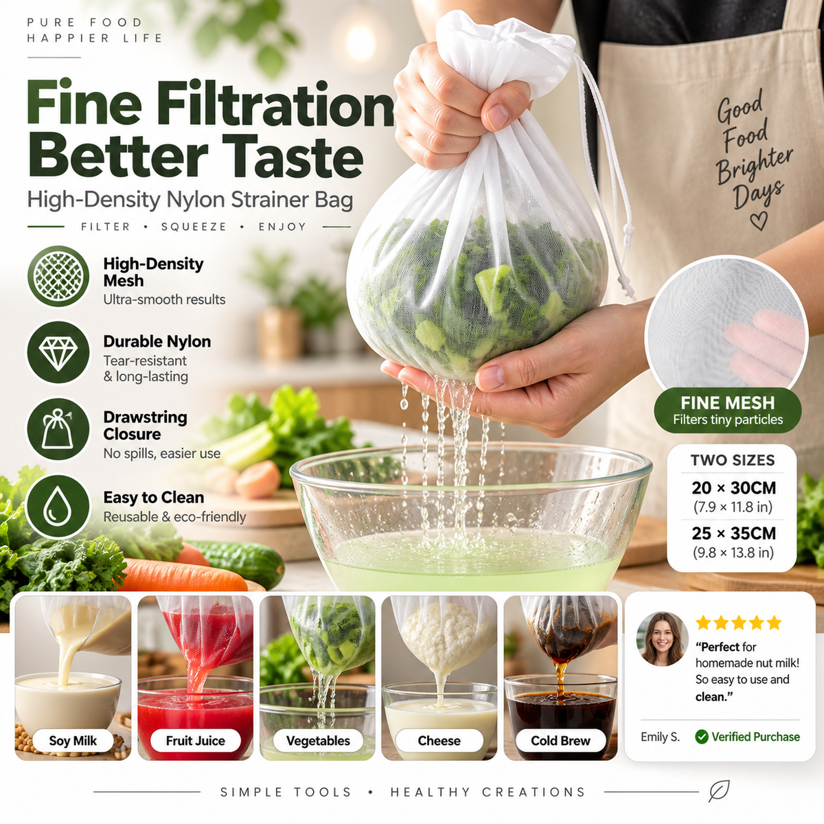 🥳HOT SALE🥳💞10K+ SOLD! Strainer Bag – From £6.99! High-density mesh, drawstring & reusable. Smooth filtering – grab yours! ✅