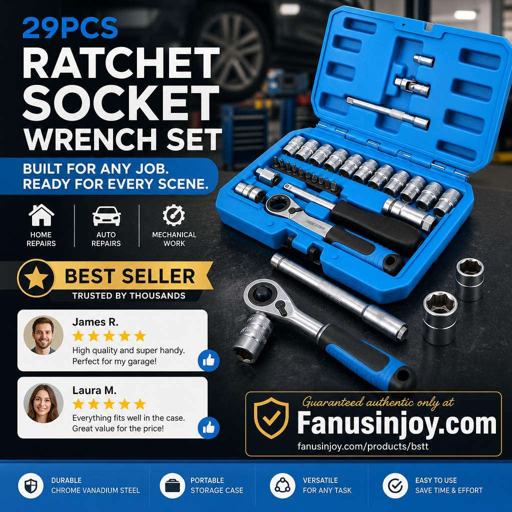 🥳HOT SALE🥳💞50K+ SOLD! Ratchet Wrench Kit – From £39.99! 29PCS, chrome-vanadium & storage case. Repair anything – grab yours! ✅