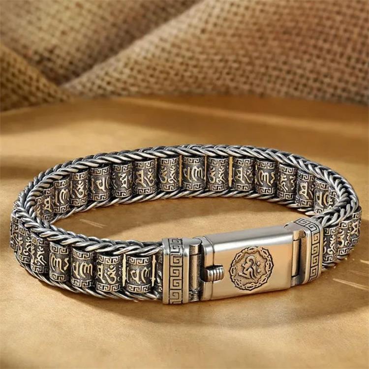 🙏 Lucky Prayer & Protection | Tibetan Wheel Bracelet in 925 Silver | Daily Wear Charm 🔮【60% OFF】