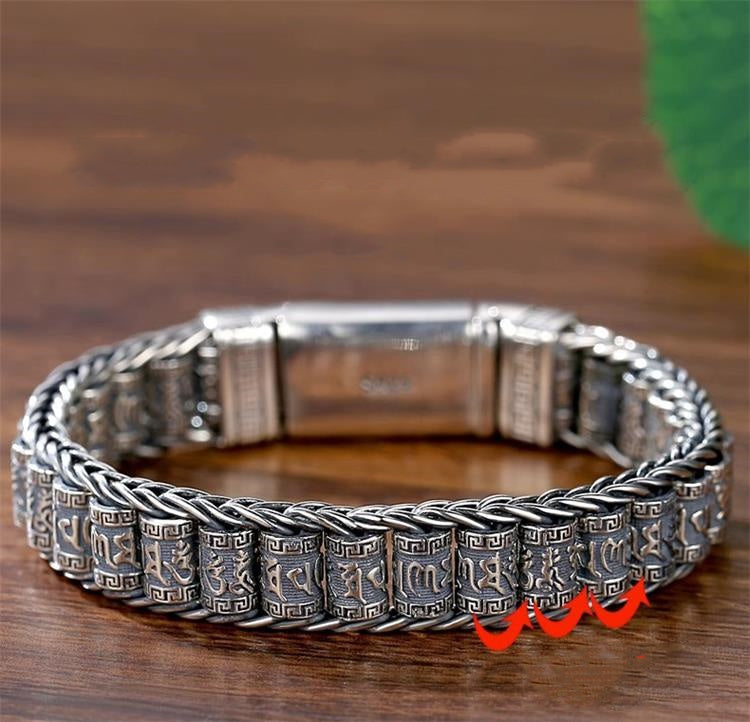 🙏 Lucky Prayer & Protection | Tibetan Wheel Bracelet in 925 Silver | Daily Wear Charm 🔮【60% OFF】