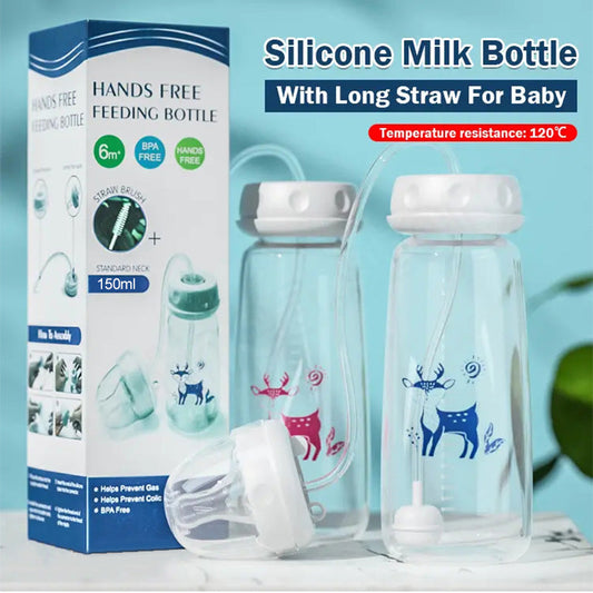 🔥New Hot Selling❤️‍🔥 Professional Safe Silicone Bottle with Extended Straw