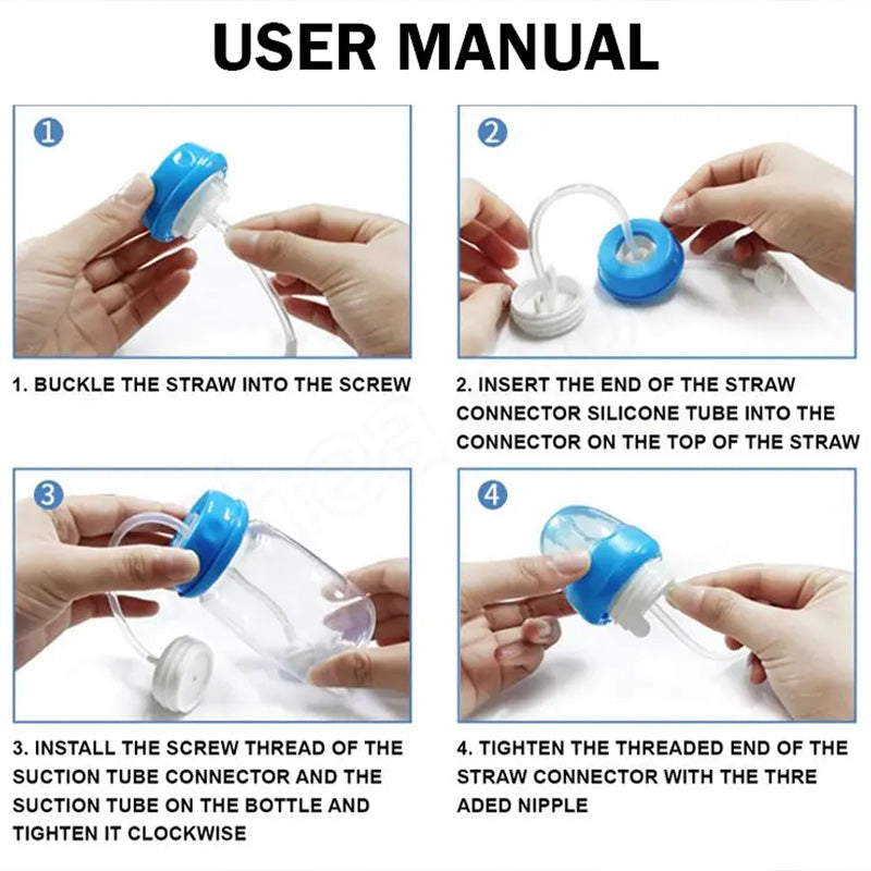 🔥New Hot Selling❤️‍🔥 Professional Safe Silicone Bottle with Extended Straw