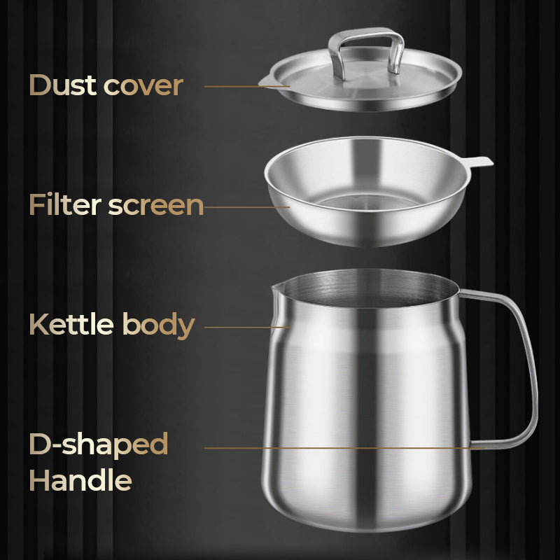 ⏳Limited-time 50% off⏰Large Capacity 304 Stainless Steel Multi-Purpose Oil Filter Container🍟