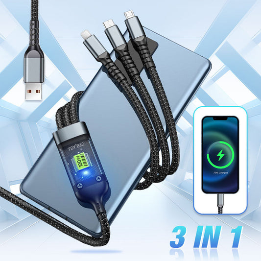 Transparent Luminous 3-in-1 Fast Charging Cable