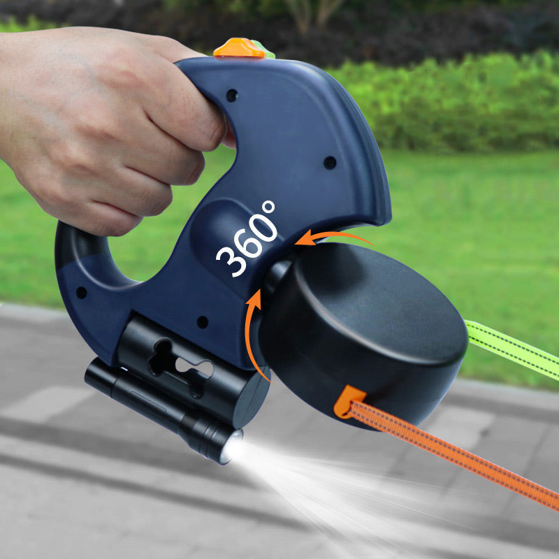 ⏰HOT SALE – LAST CHANCE⏰ Multi-Functional Pet Walking Leash – Retractable 3m, Reflective – Flashlight & Waste Bag Holder – Comfort Grip! 🔥