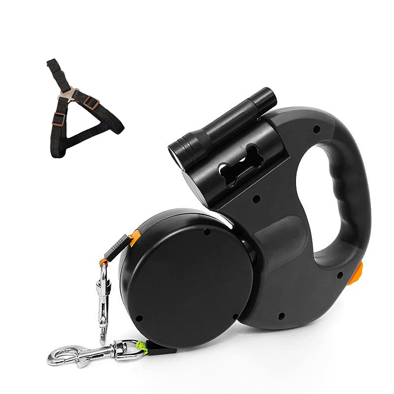 ⏰HOT SALE – LAST CHANCE⏰ Multi-Functional Pet Walking Leash – Retractable 3m, Reflective – Flashlight & Waste Bag Holder – Comfort Grip! 🔥