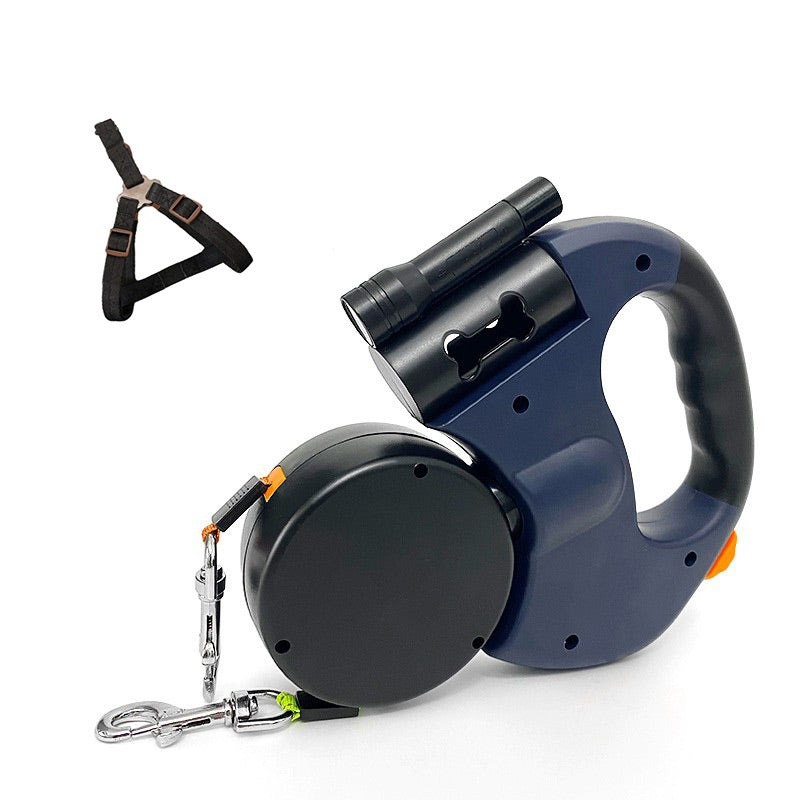 ⏰HOT SALE – LAST CHANCE⏰ Multi-Functional Pet Walking Leash – Retractable 3m, Reflective – Flashlight & Waste Bag Holder – Comfort Grip! 🔥