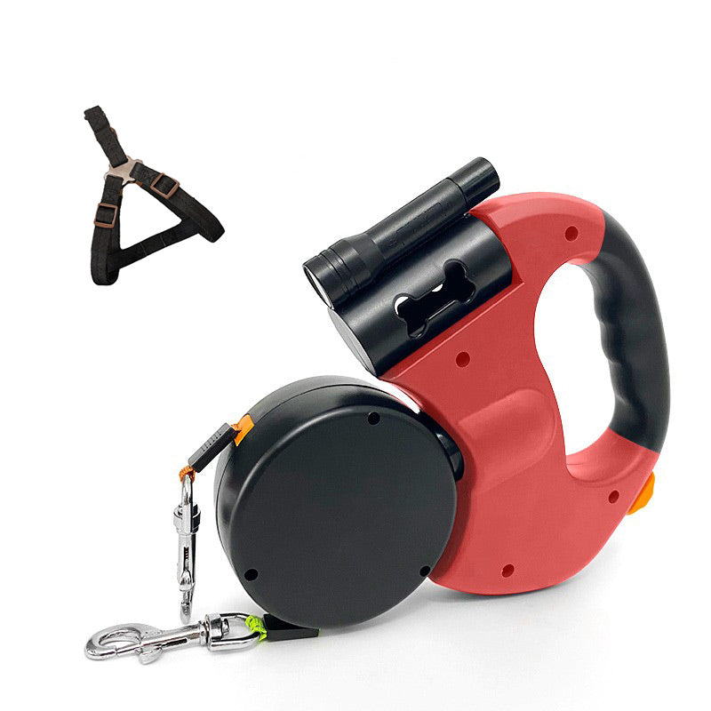 ⏰HOT SALE – LAST CHANCE⏰ Multi-Functional Pet Walking Leash – Retractable 3m, Reflective – Flashlight & Waste Bag Holder – Comfort Grip! 🔥