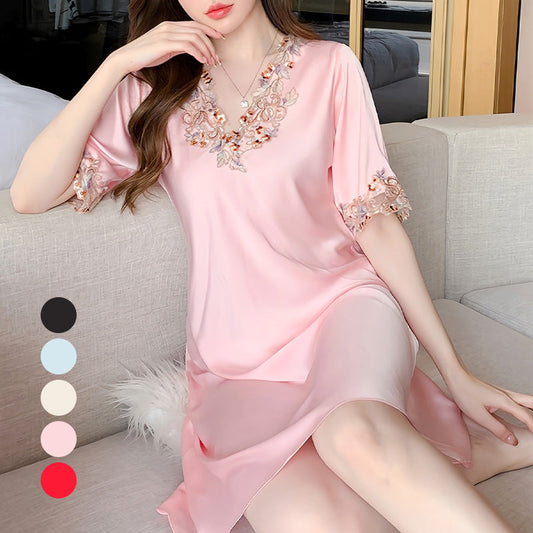 🔥Today 53% off🔥V-Neck Lace Embroidered Nightgown