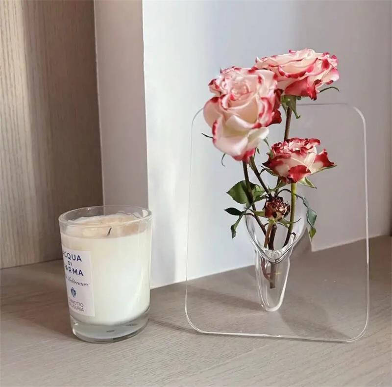 ⏳Time-Limited Special⏰Photo Frame Shaped Clear Flower Vase – Nordic Style, Acrylic, Desktop Decor ✨