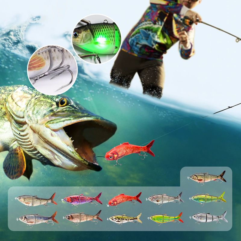 🔥50% off🐟Multi-jointed robotic fishing lure with LED⚡️Buy once, use again and again❗️