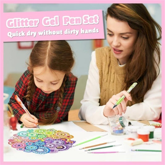 ⏳Last Day Special Price:£6.99!!!💥🎁Glitter Gel Pen Set – Smooth Writing 🎨