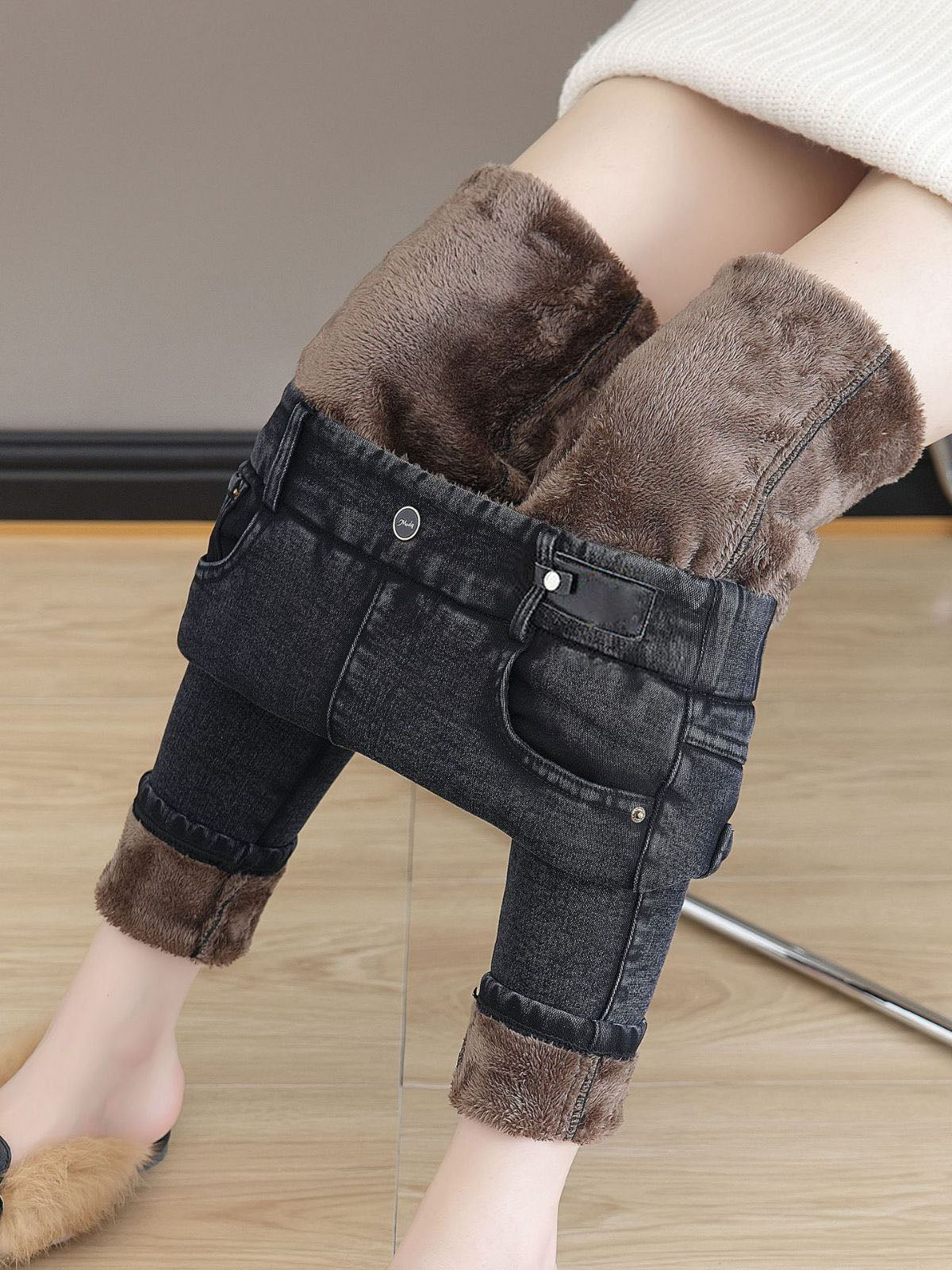 🔥HOT SALE 49% OFF💕Women's High Waist Slim Stretch Warm Skinny Jeans