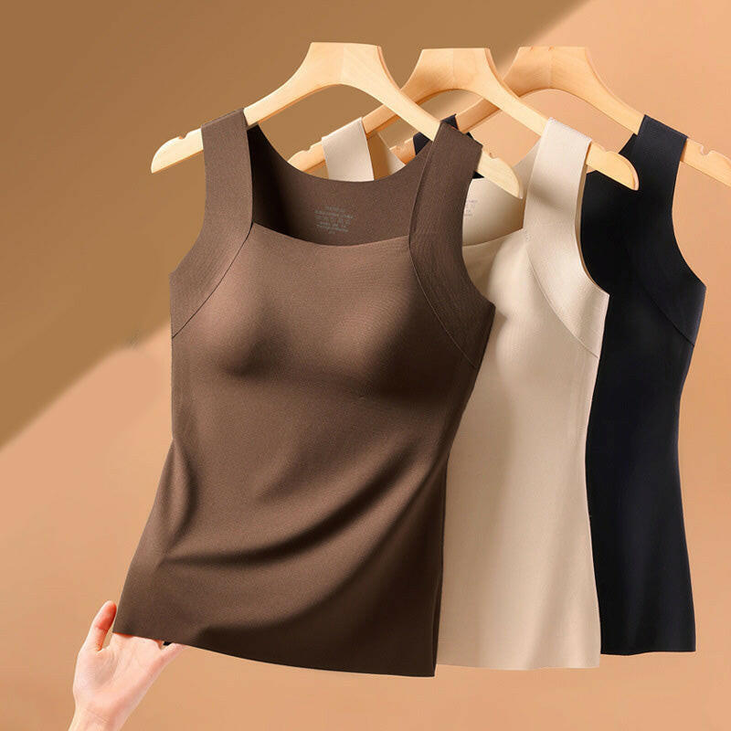 🔥Last Day 49% OFF💖Women’s U Neck Thermal Tank Tops with Built-In Bra