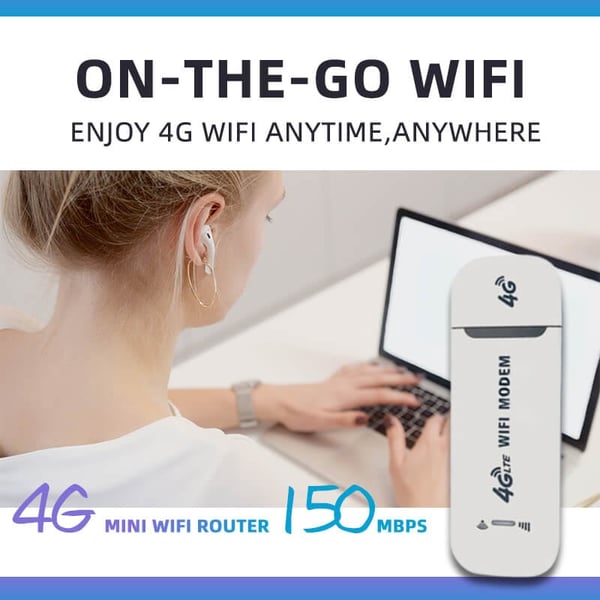 🎉 LAST DAY SALE – 60% OFF! 🔥 4G LTE USB WiFi Router – 150Mbps, 10-User Hotspot, Global SIM Unlocked & Plug-and-Play ⚡