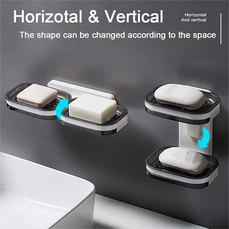 🧼✨ Wall-Mounted Soap Dish – 50% OFF! 5-second install, double drainage, no drilling – keeps soap dry & lasts longer. 💪