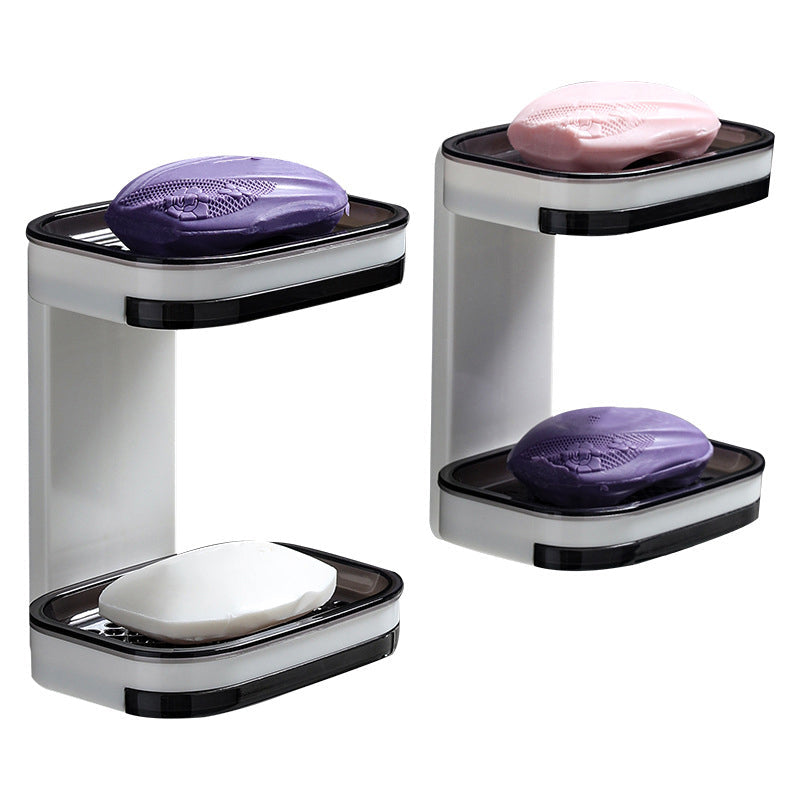 🧼✨ Wall-Mounted Soap Dish – 50% OFF! 5-second install, double drainage, no drilling – keeps soap dry & lasts longer. 💪