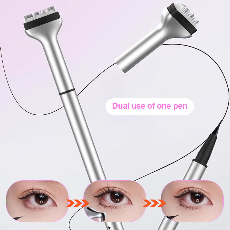 🌸💕2-in-1 Waterproof Eyeliner & Lower Eyelash Stamp Artifact Set with Individual Liquid Eyeliner