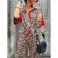 🌸Spring Hot Sale 50% OFF💐 Women's 2-Piece Leopard Print Outfit Button-Down Shirt & Wide-Leg Pants