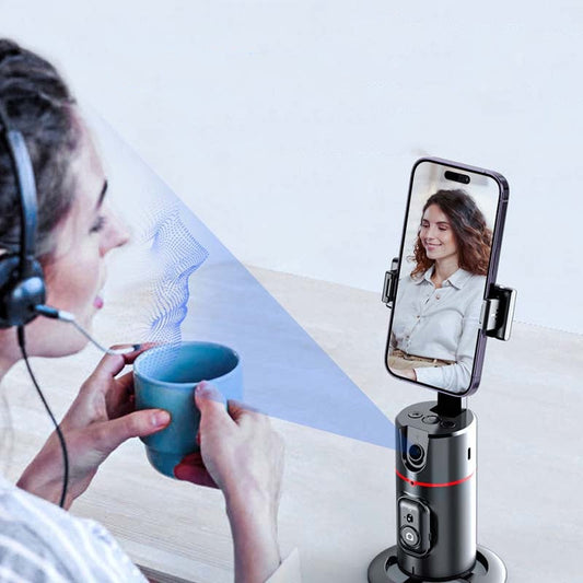 🥳2026 BESTSELLER🥾 Face Recognition Tripod – 360° Rotating, Gesture Control – Bluetooth Remote, Detachable Fill Light – 1200mAh Rechargeable – Portable! 🛡️💨