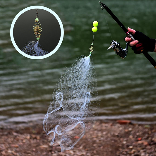 Fishing Gill Net with Spring Bait Trap