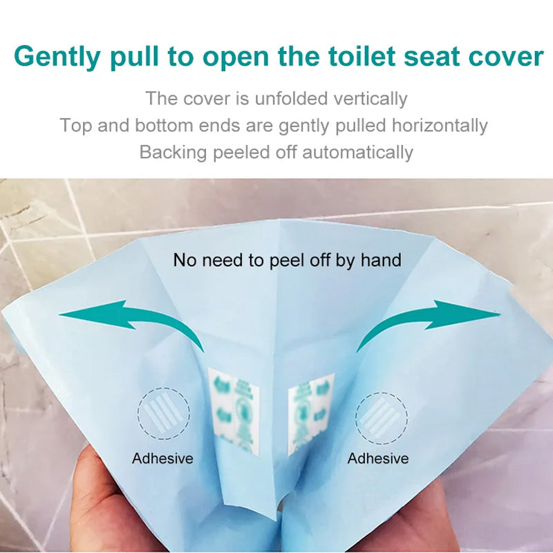 🔥 Limited Time Half Price - No Peel Adhesive Disposable Toilet Cover