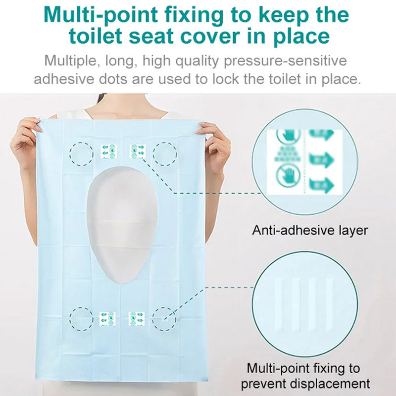 🔥 Limited Time Half Price - No Peel Adhesive Disposable Toilet Cover