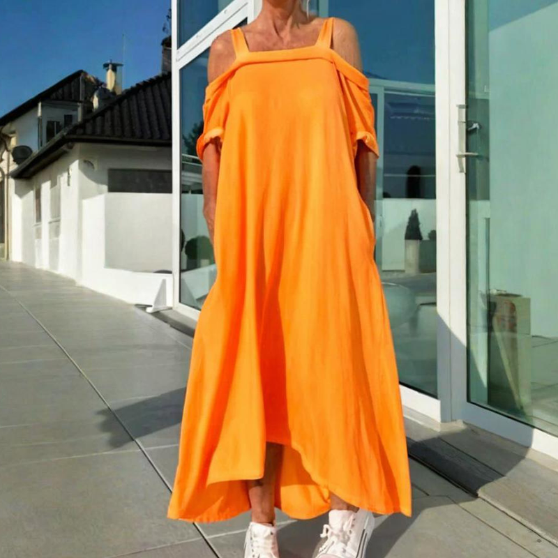 🏖️Summer Specials💃Women's Cold Shoulder Casual Maxi Dress