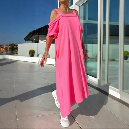 🏖️Summer Specials💃Women's Cold Shoulder Casual Maxi Dress