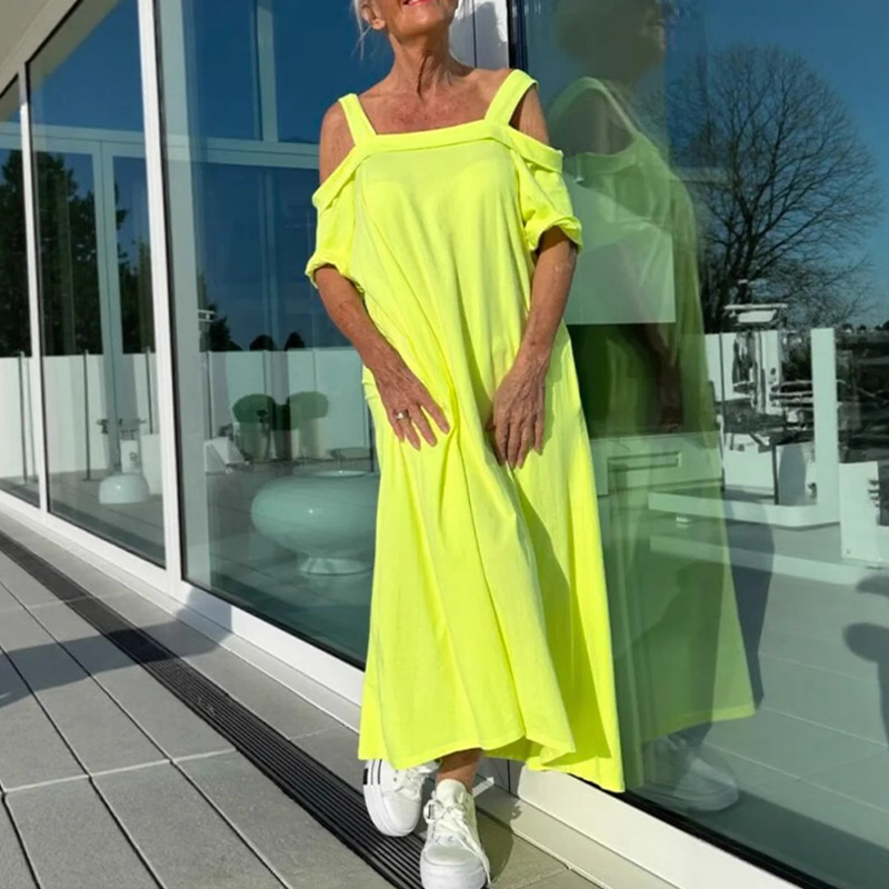 🏖️Summer Specials💃Women's Cold Shoulder Casual Maxi Dress