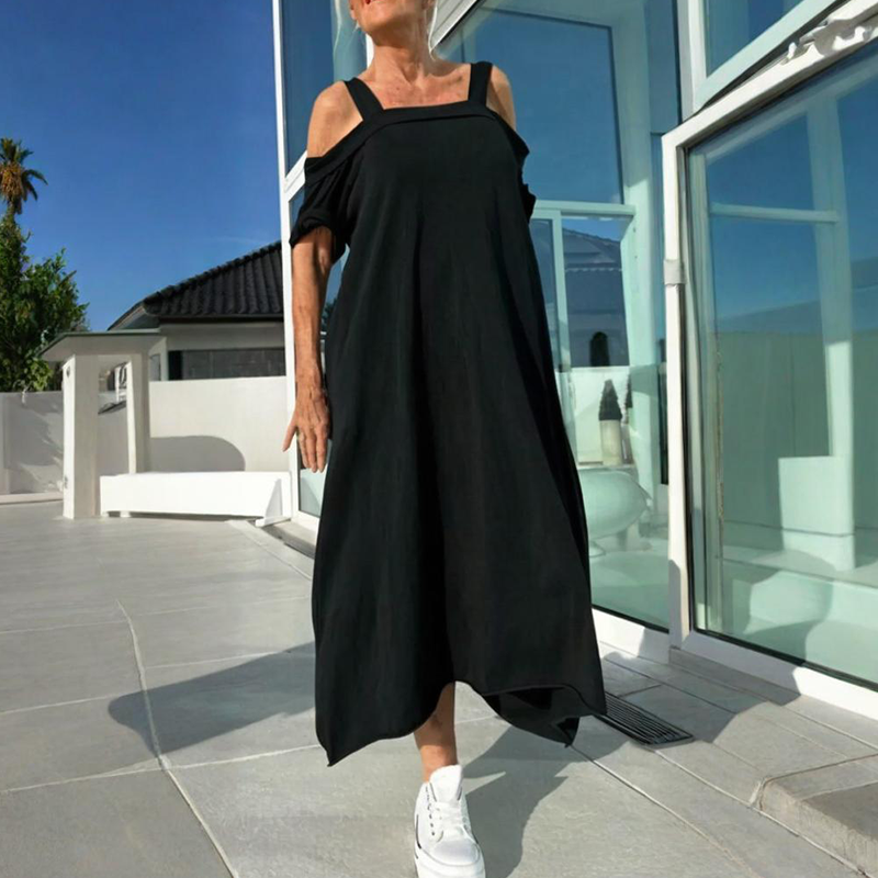 🏖️Summer Specials💃Women's Cold Shoulder Casual Maxi Dress