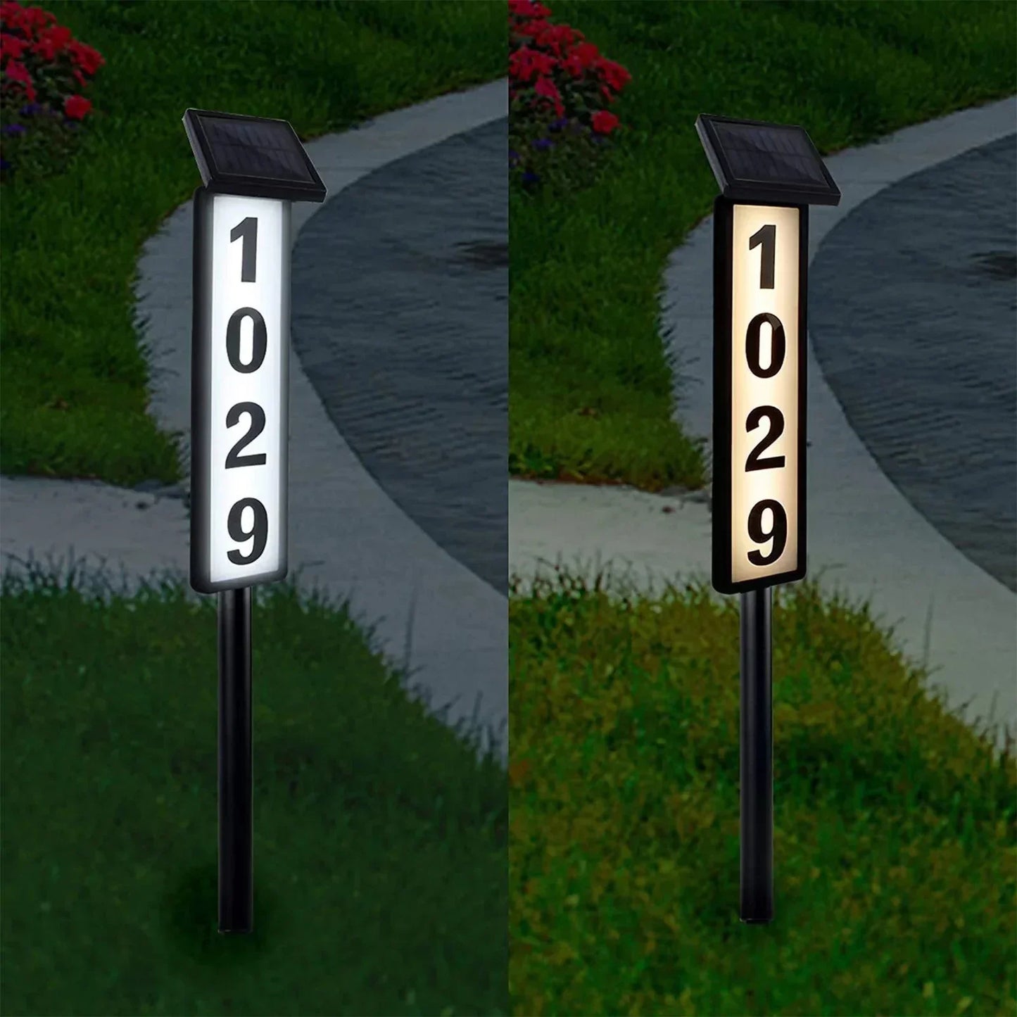 ✨Last Day 49% OFF - Solar Address LED Sign Lighted House Number Plate with 3 sets of numbers (0-9)and 1 set of letters (A-F)