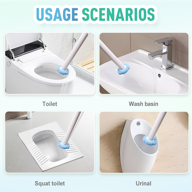 Replaceable Head Wall-Mounted Toilet Brush Set