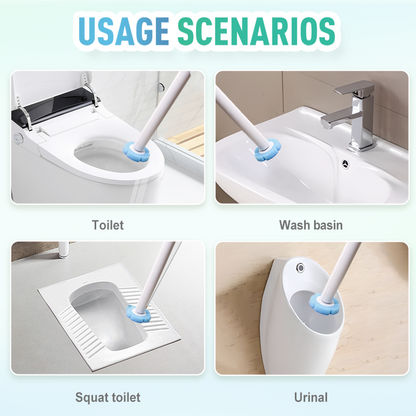 Replaceable Head Wall-Mounted Toilet Brush Set