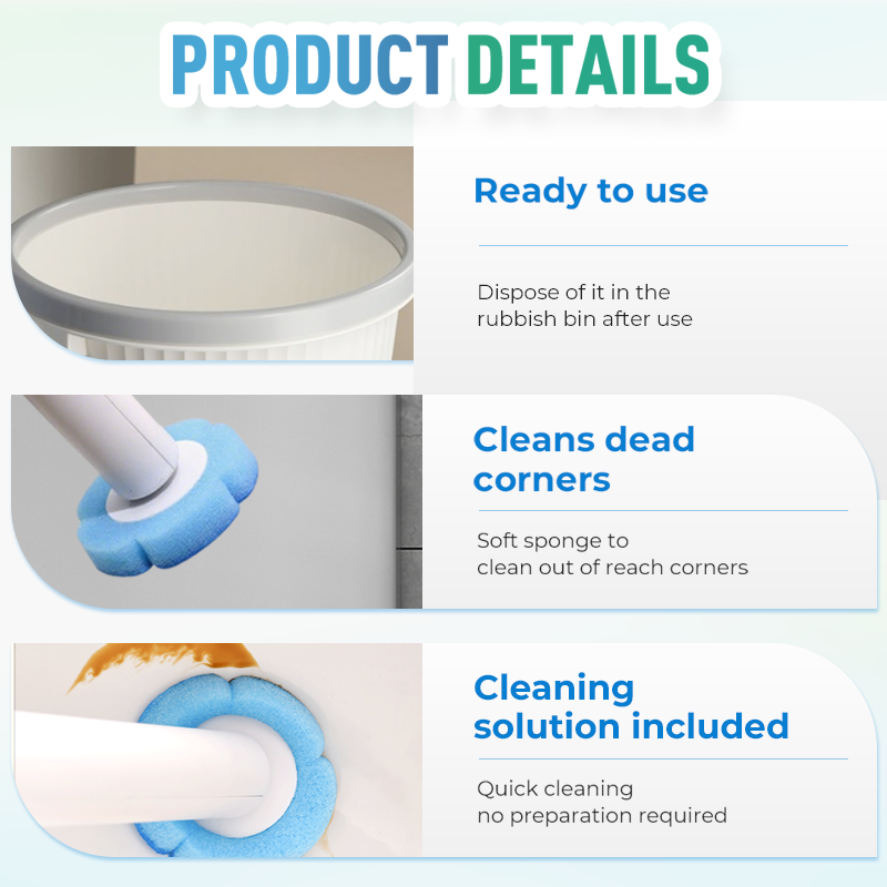 Replaceable Head Wall-Mounted Toilet Brush Set