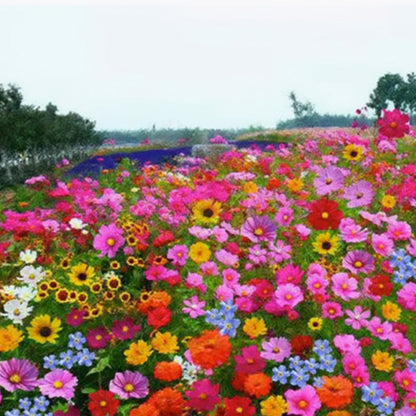 Colorful wildflower mix: blooms all year round! 🌸🌼🌺