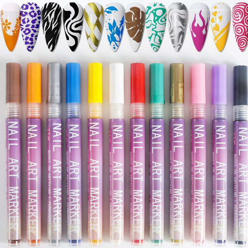 🌷Buy 2 get 1 Free💖⏰Christmas Sale: ￡9.99!!⏳12 Colors Nail Art Pens Set🎨💅