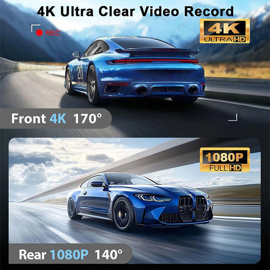 4K Dual Camera Dash Cam with GPS