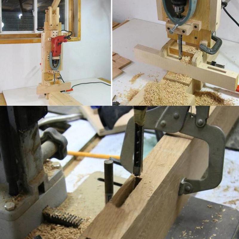 Square Hole Drill Woodworking Tools Auger Mortising Chisel Drill Set