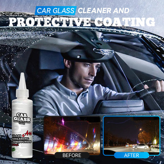 🚗 BUY 1 GET 1 FREE! ✨ Car Glass Cleaner & Protective Coating - Repels Water, Prevents Fog & Dirt Build-Up, Enh Visibility in All Weather Conditions ☔🔍