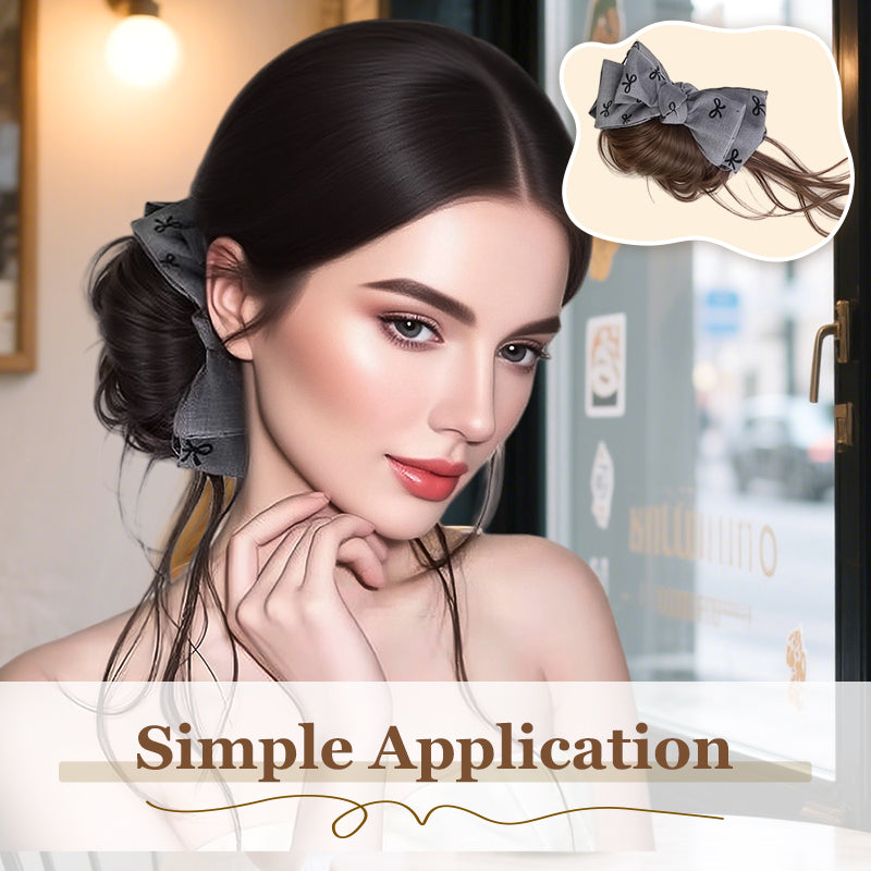 🔥New Hot Selling❤️‍🔥 Wig & Bow Stylish Hair Accessory