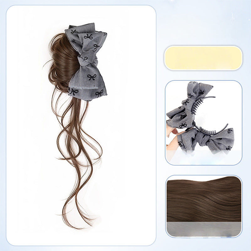 🔥New Hot Selling❤️‍🔥 Wig & Bow Stylish Hair Accessory