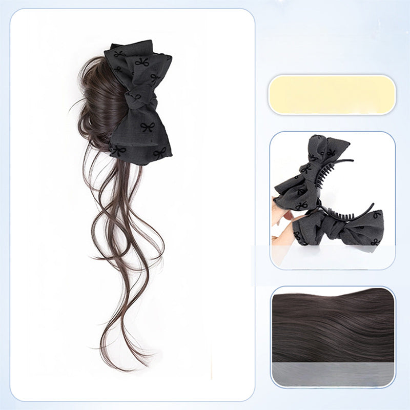 🔥New Hot Selling❤️‍🔥 Wig & Bow Stylish Hair Accessory