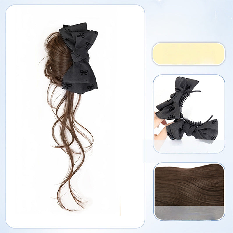 🔥New Hot Selling❤️‍🔥 Wig & Bow Stylish Hair Accessory