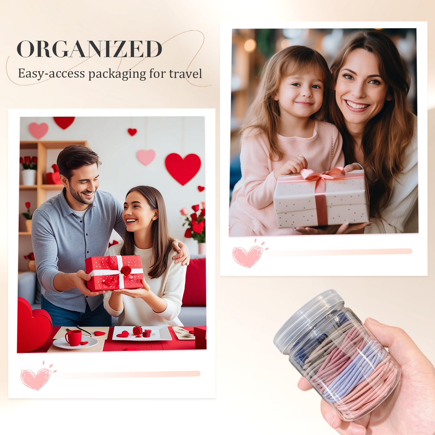 💥Last day clearance sale🔥 100PCS High Stretch Hair Ties in Jar