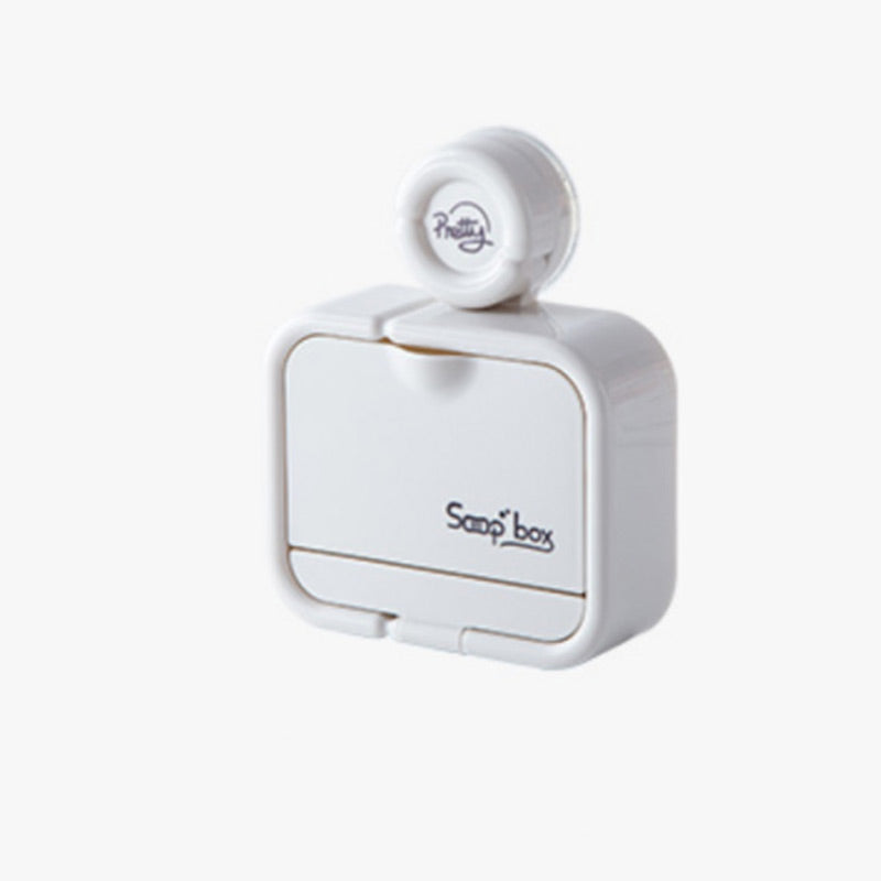 🔥HOT SALE🔥Wall-Mounted Soap Dish with Suction Cup & Flip-Top Lid